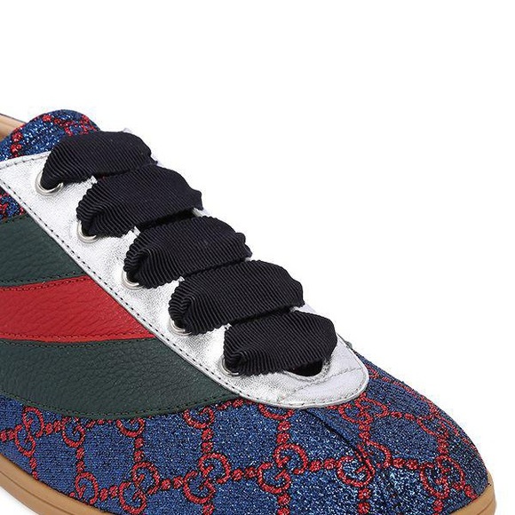 Gucci Falacer Lurex GG Sneakers w/Web - Picture 6 of 14